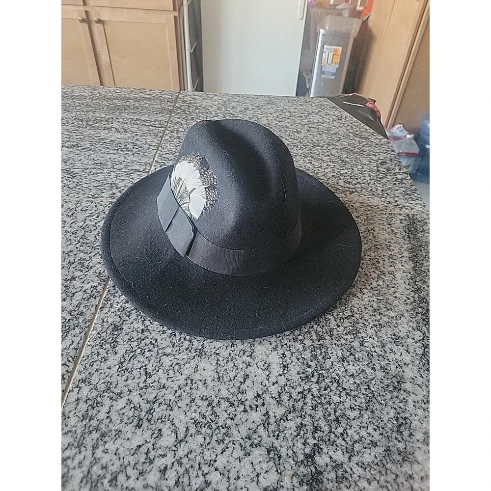 Betmar‎ New York  Black 100% Wool Womans Fedora Style Hat